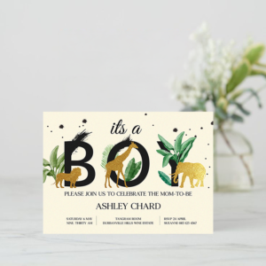 Zoo Animal Baby Shower Invitation (Boy)